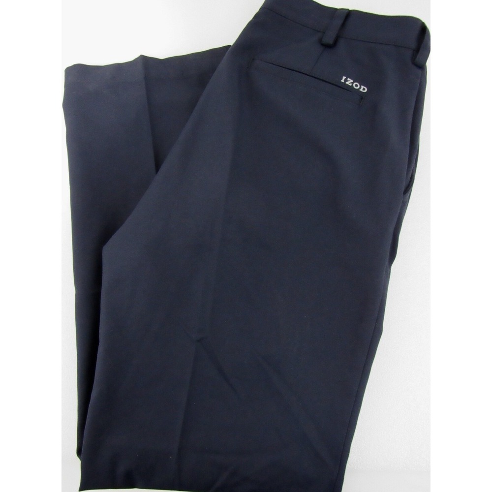 Izod Golf Pants Blue Stretch Grip Waistband Polyester Size 34/30 - Picture 2 of 5